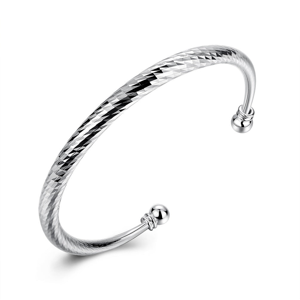 Round Simple Silver Bracelet