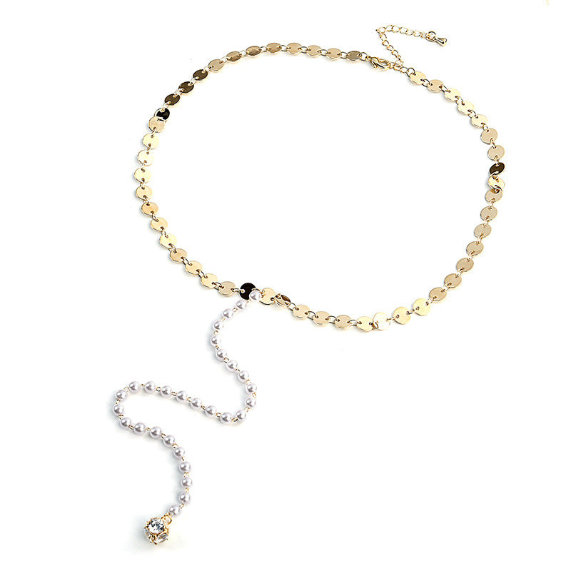 Long pearl tassel necklace