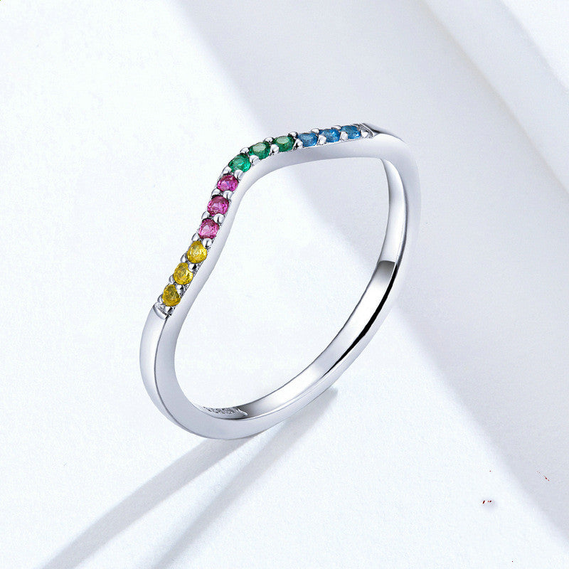 Rainbow zircon ring