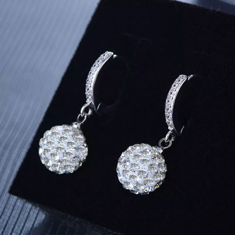 Zircon earring round diamond ball earrings women