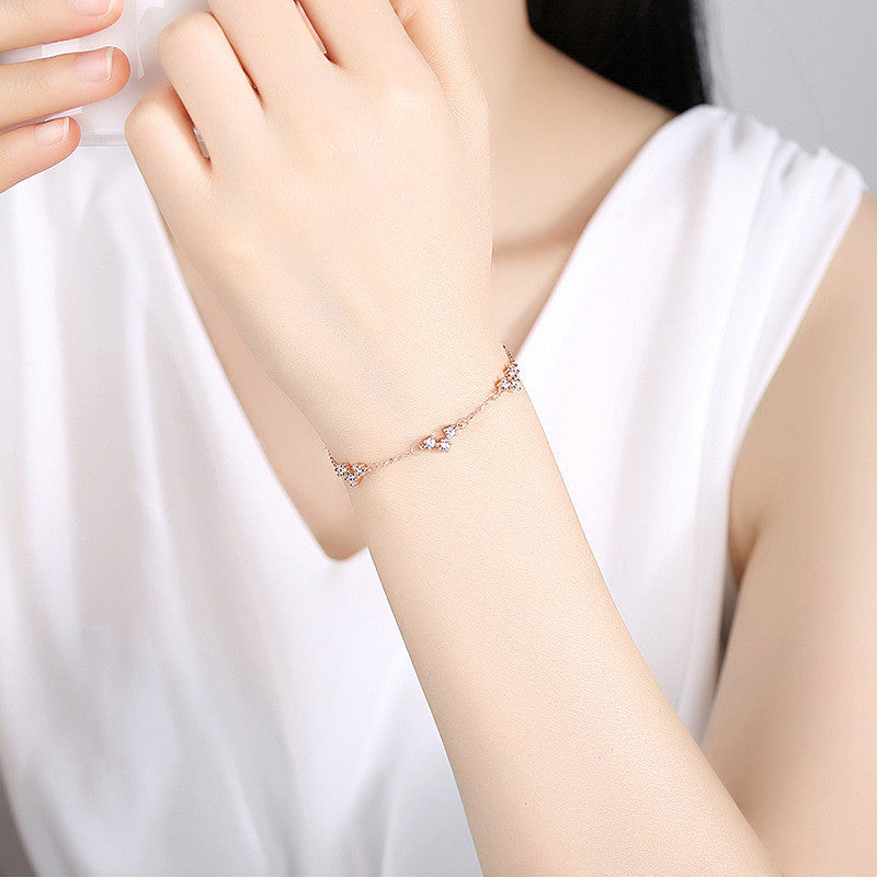 S925 Sterling Silver Bracelet With Diamonds Niche Fashion Bracelet