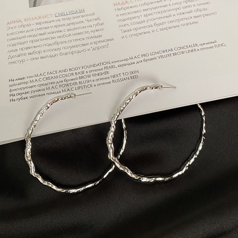 Exaggerated irregular hoop earrings