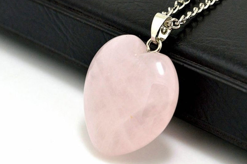 Crystal Stone Drop Shape Peach Heart Diy Jewelry Necklace