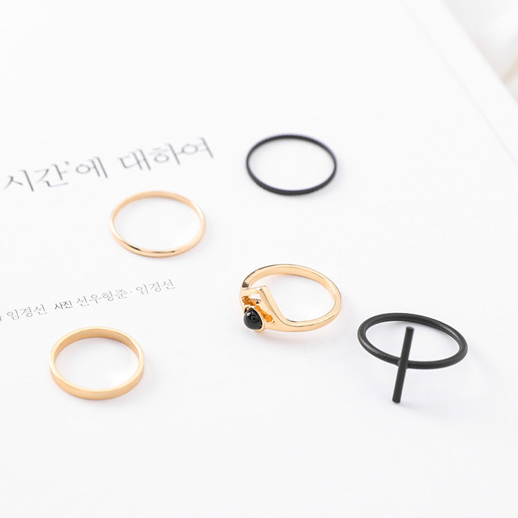 Cross ring set tail ring personality joint ring index finger ring female