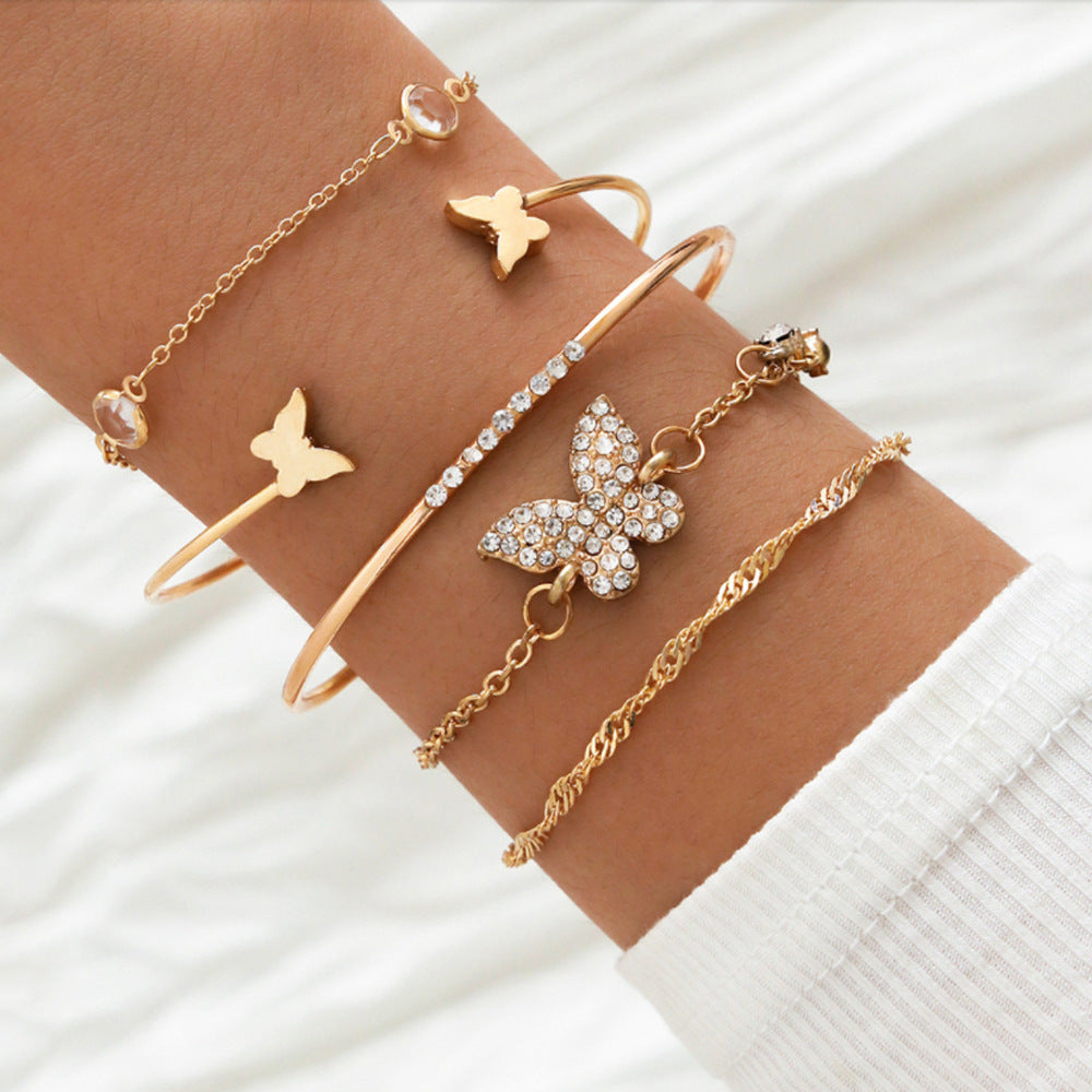 Simple Butterfly Fashion Diamond Crystal Bracelet