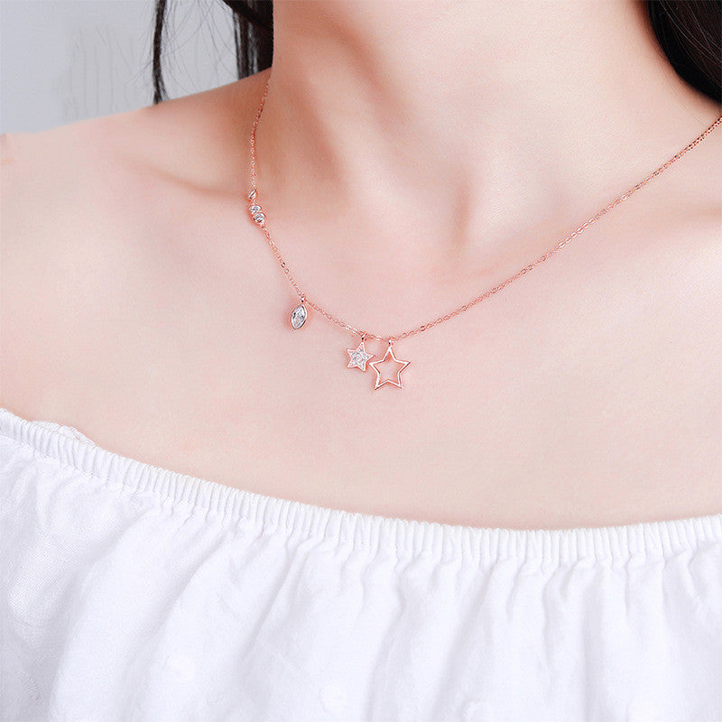 Pendant zircon diamond necklace clavicle chain