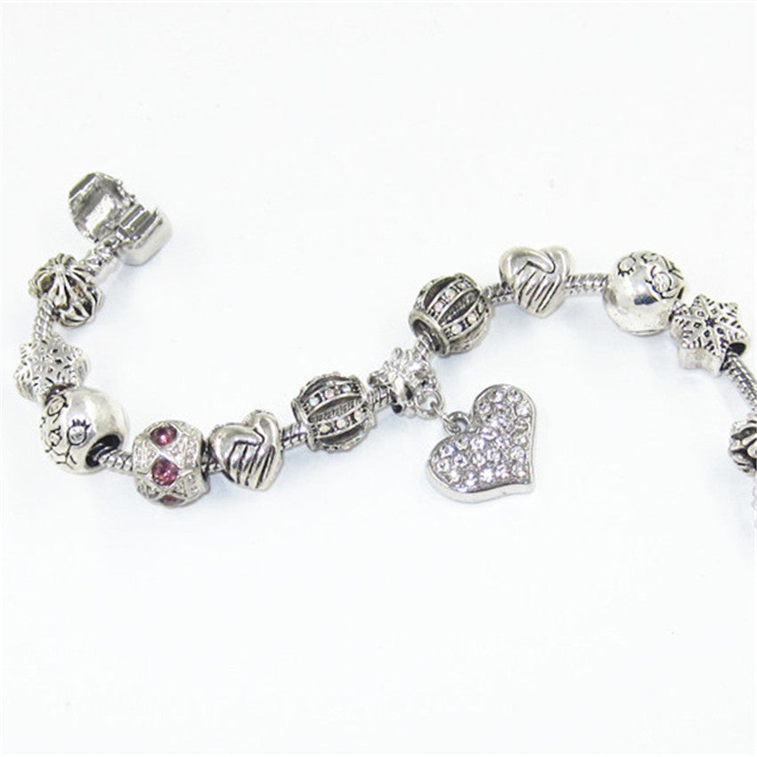 Heart-shaped diamond bracelet