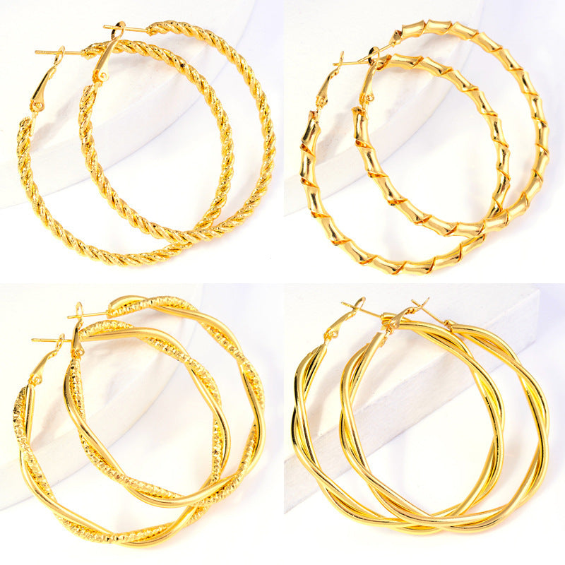 European And American Creative Exaggerated Large Hoop Earrings