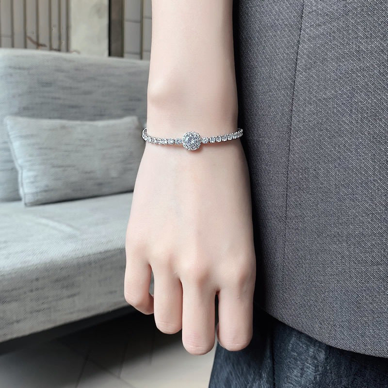 Silver Diamond Exquisite Bracelet Female Ins Niche