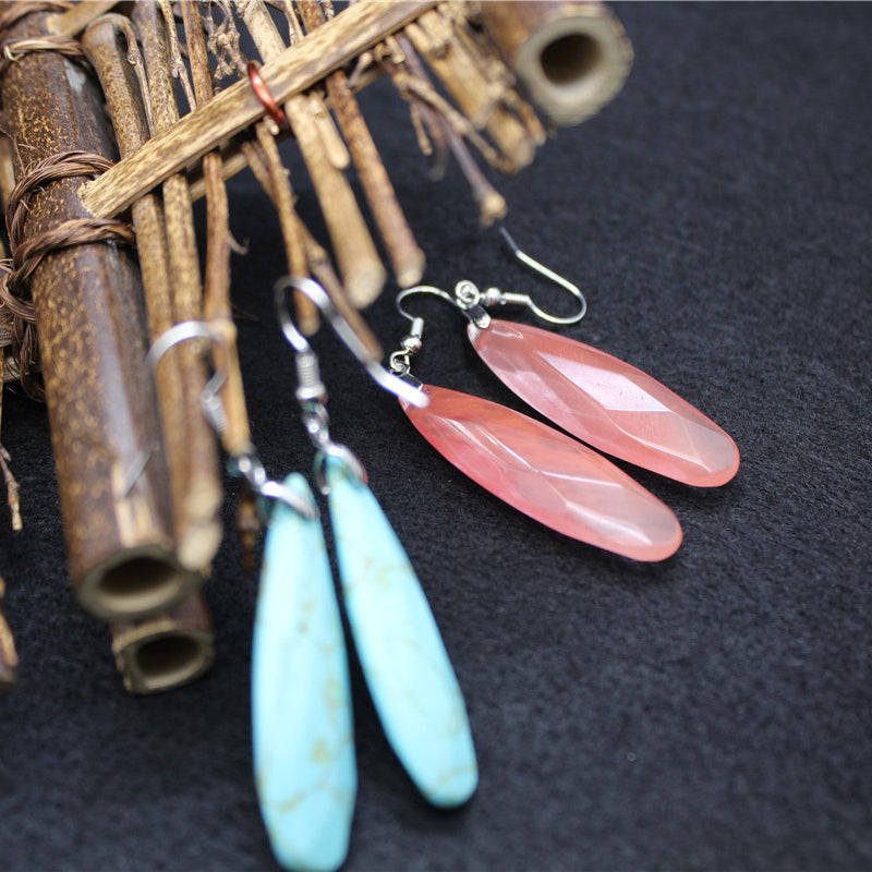 Drop Earrings Volcanic Stone Ear Hooks