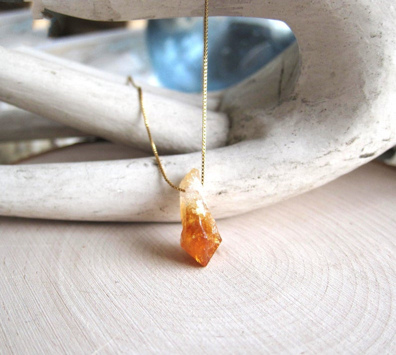 Citrines Quartz Stone Irregular Necklace