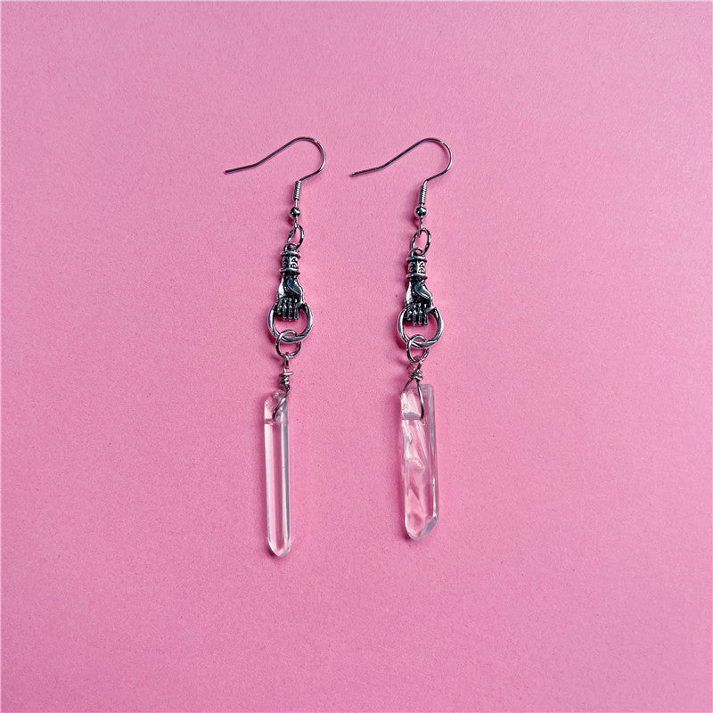 European And American Fashion New Gothic Crystal Column Earrings