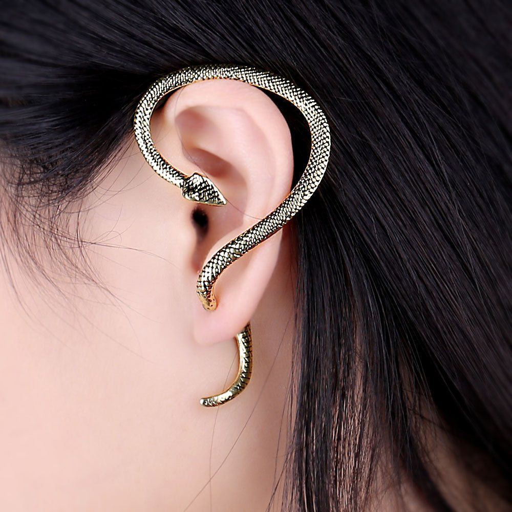 Individual winding snake earrings