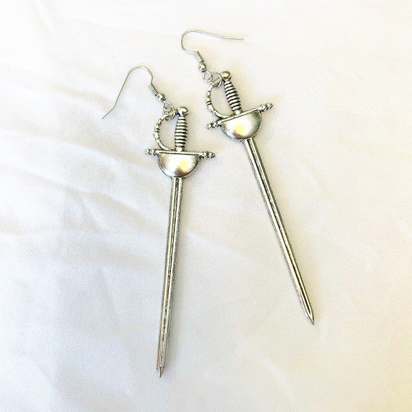 Exaggerated Personality Gothic Bronze Sword Fashion Knife Creative Earrings Alloy