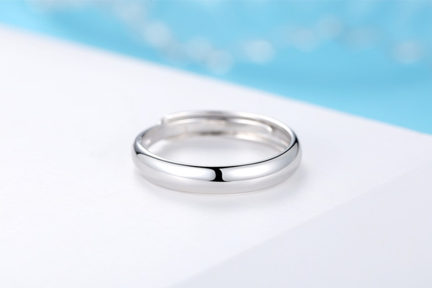 Glossy Ring Simple Men's Silver Ring