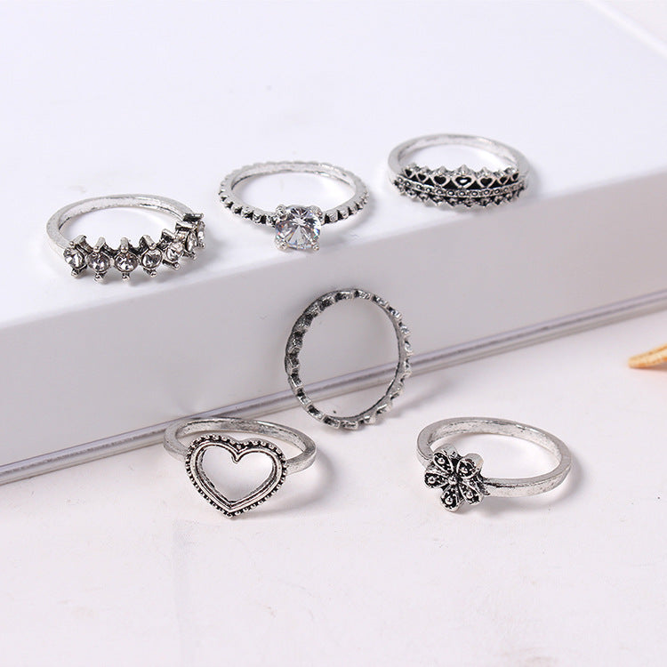 Creative Love Flower Ring Set