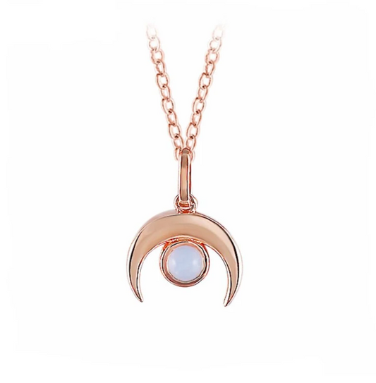 Rose gold moonstone necklace