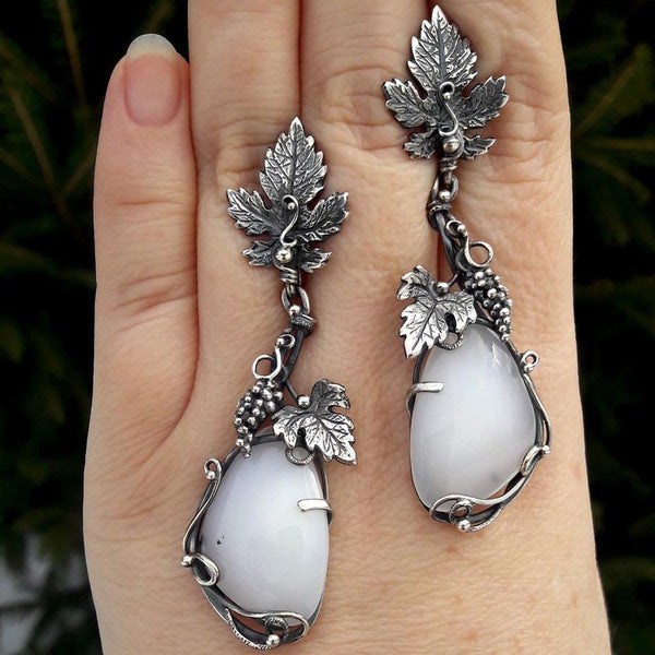 Women's Vintage Vines Wrap Moonstone Earrings