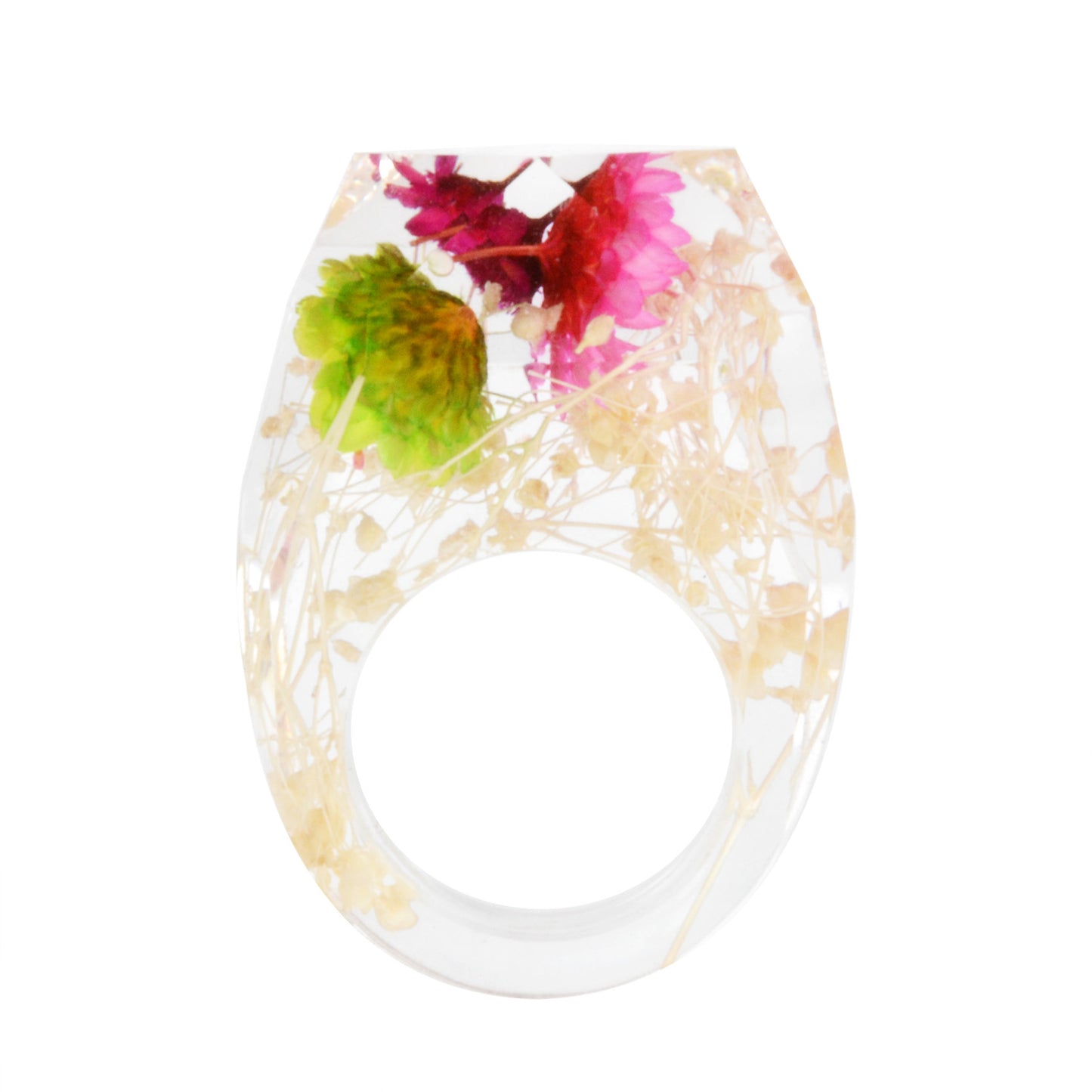 Dried Flower Resin Forest Handmade Dried Flower Epoxy Ring