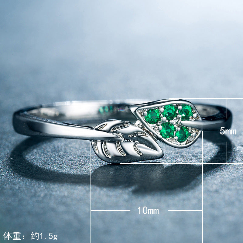 Branch green leaf ring