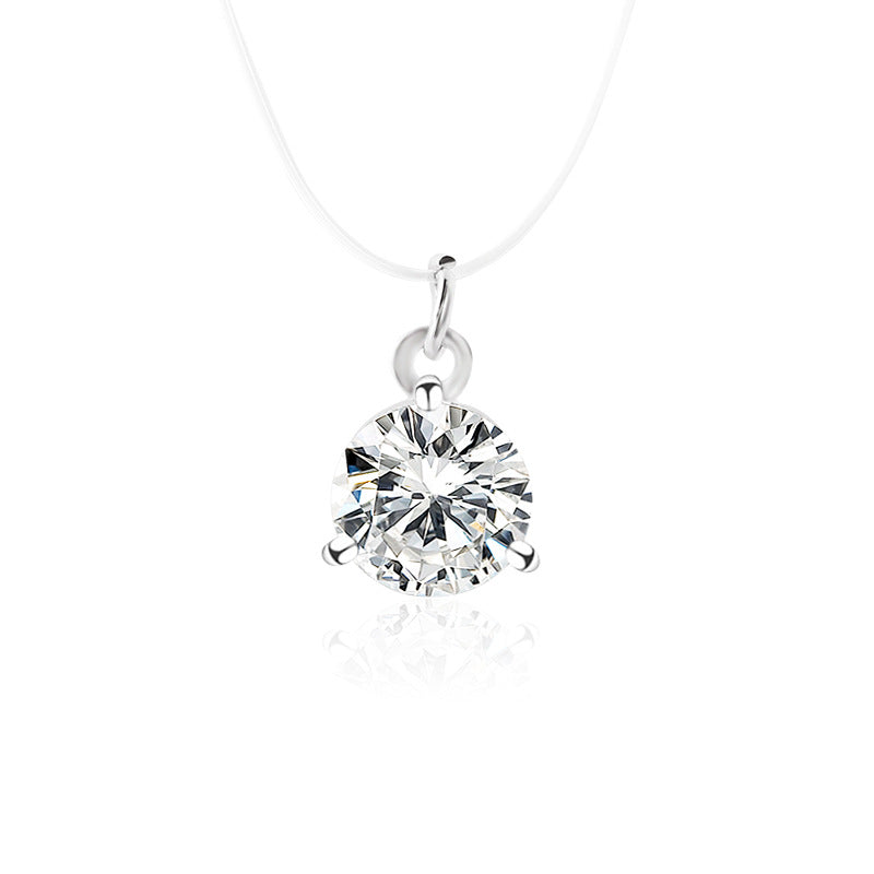 Multi-claw Diamond Zircon Pendant Necklace