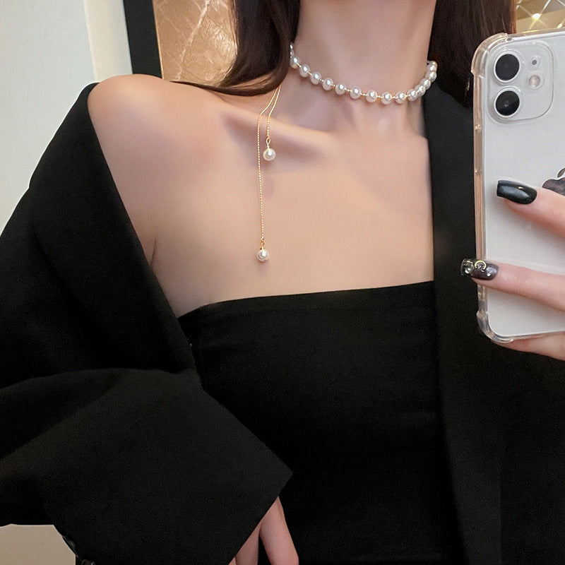 Celebrity Style Pearl Pull-out Delicate Necklace