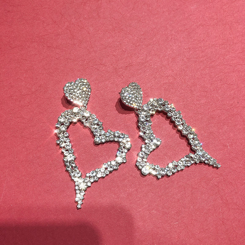 Exaggerated colorful diamond Love Earrings