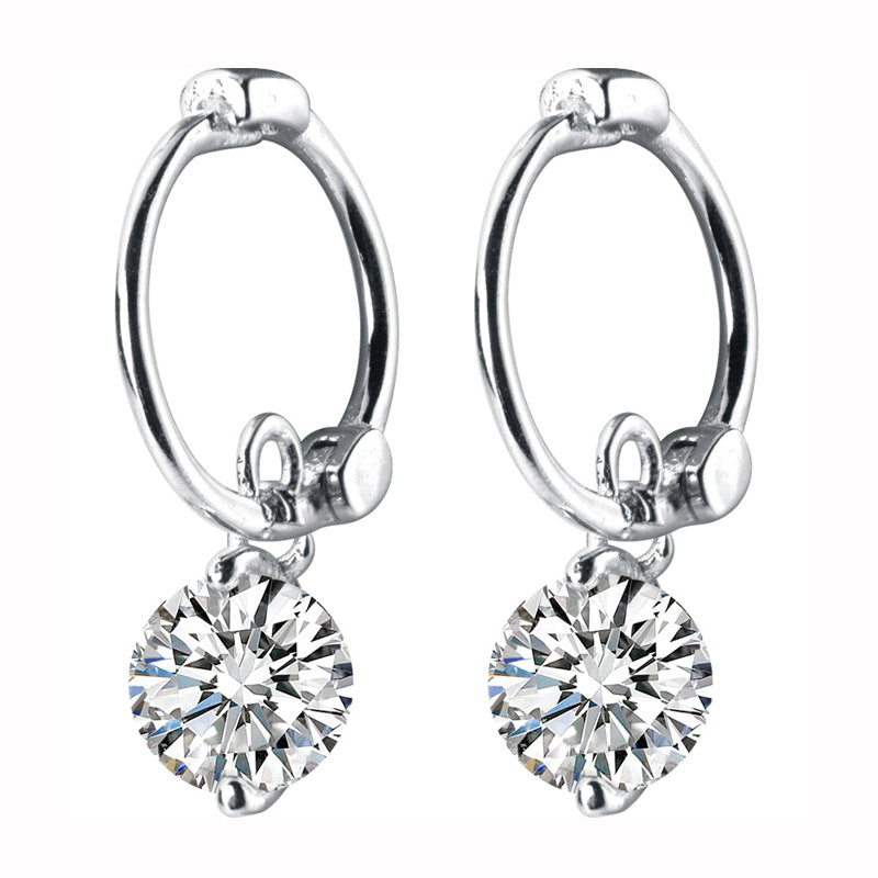 Single loose diamond earring