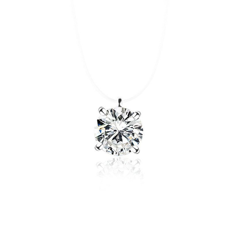 Multi-claw Diamond Zircon Pendant Necklace