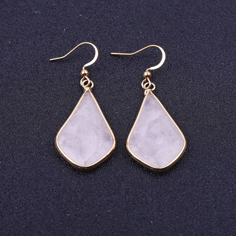 New Natural Stone Diamond Drop Earrings