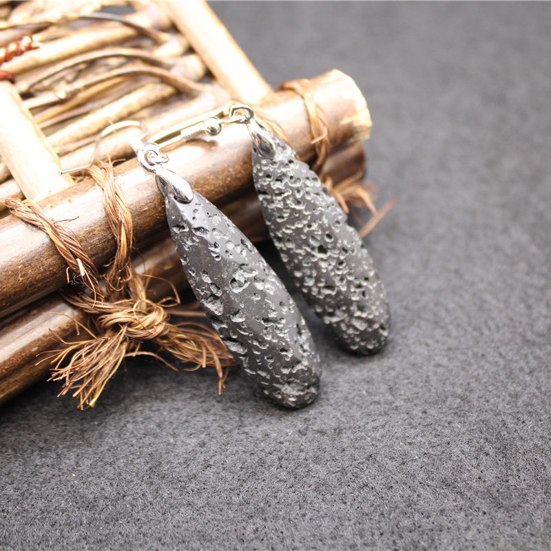 Drop Earrings Volcanic Stone Ear Hooks