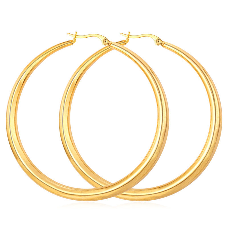 Women's Glossy Large Hoop Earrings