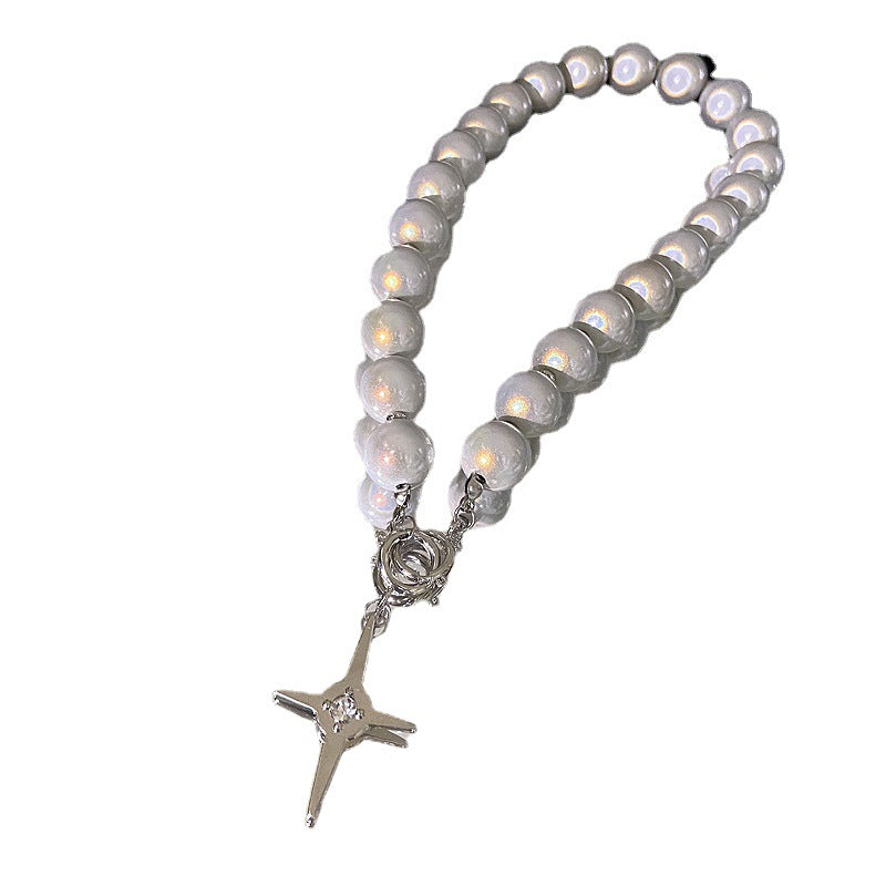 Cross Pearl Necklace Temperament Geometry