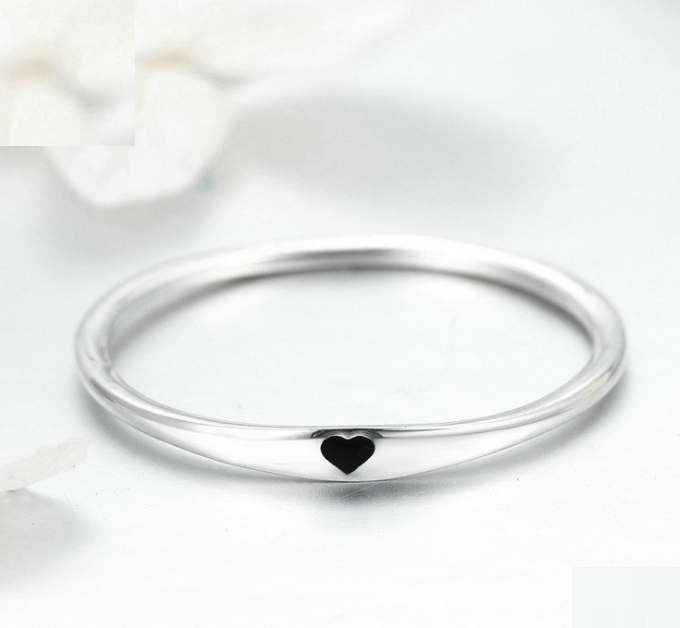 Europe and America simple and simple love S925 sterling silver ring drop oil love ladies silver ring custom