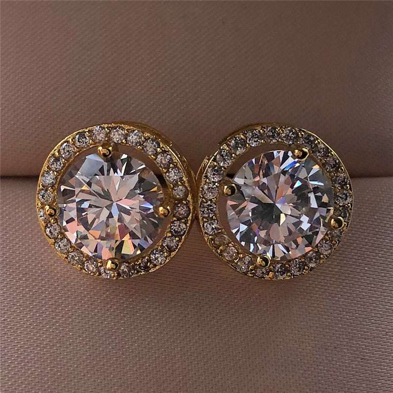 Round diamond earrings