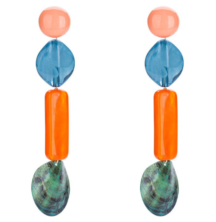 boho color stone earrings