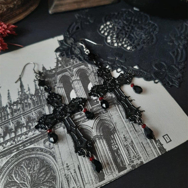 Cross Gothic Dark Anhe Earrings