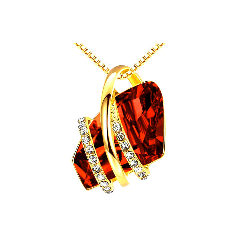 New Style Crystal Necklace European And American Explosive Fashion Pendant