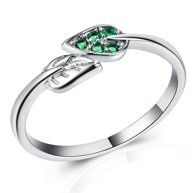 Branch green leaf ring