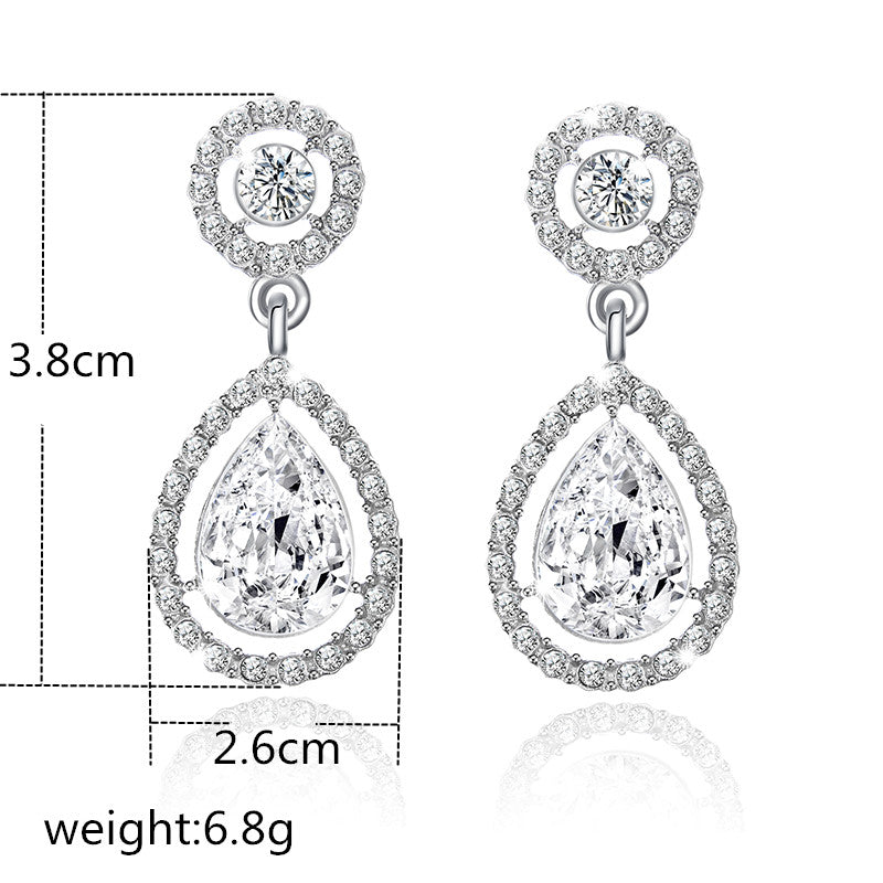 Simple Diamond-Set Zircon Earrings