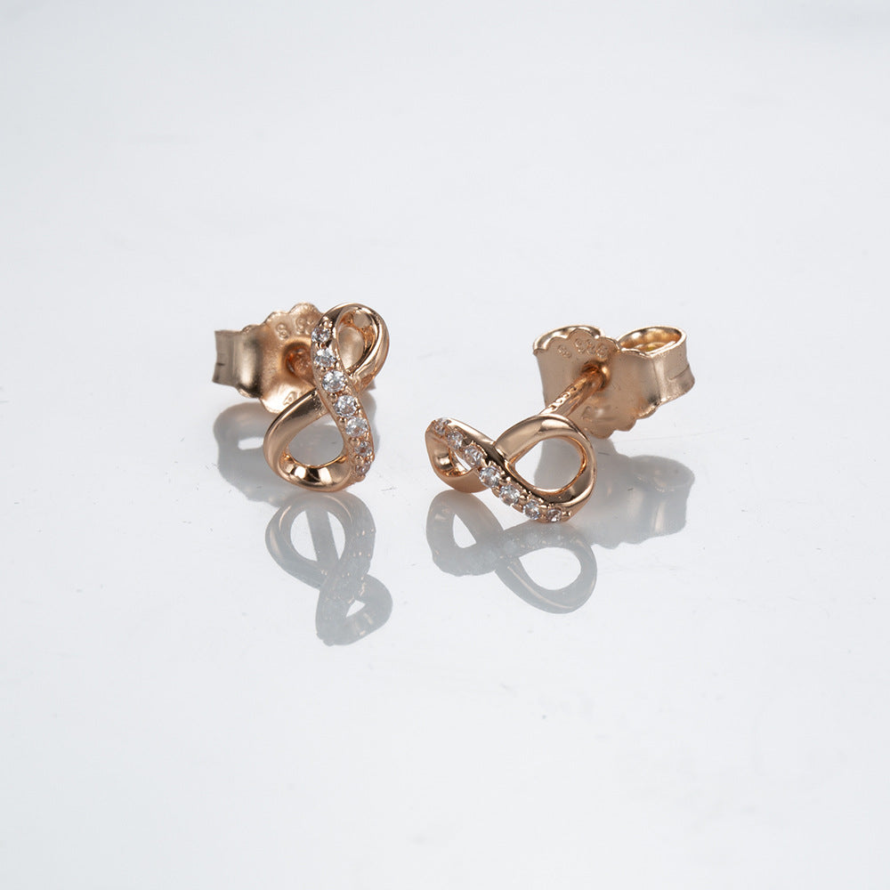 Rose gold pink fan daisy pavé sparkling elegant heart earrings