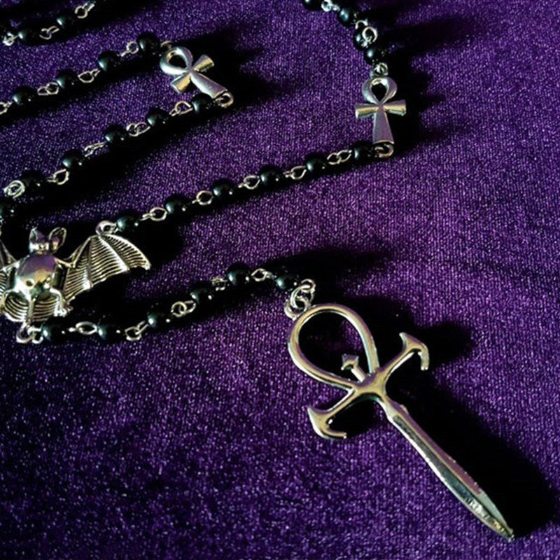 Metal Ankh Pendant Necklace Mysterious Gothic