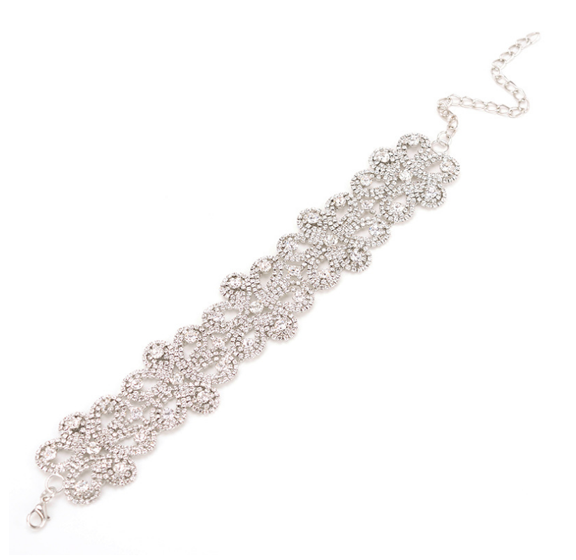 Alloy full diamond necklace