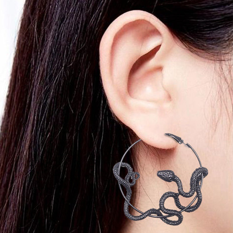 Ladies ring snake earrings