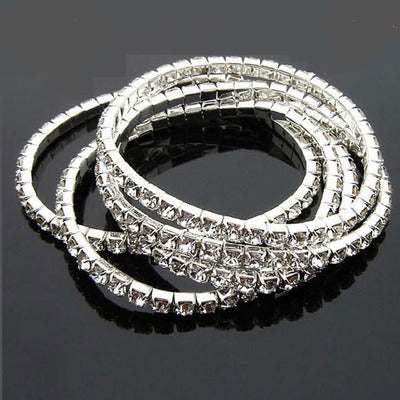 Full Diamond Single Row Elastic Bracelet Shiny Intellectual Star with Combination Bracelet