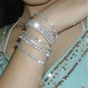 Full Diamond Single Row Elastic Bracelet Shiny Intellectual Star with Combination Bracelet