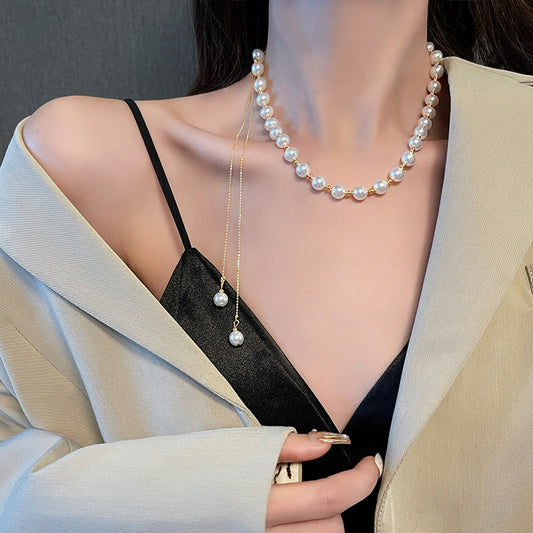 Celebrity Style Pearl Pull-out Delicate Necklace