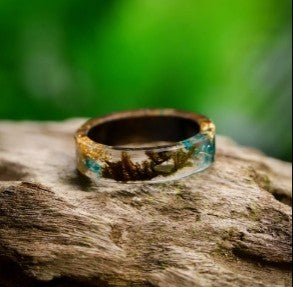 Time Resin Faceted Handmade Personality Ring