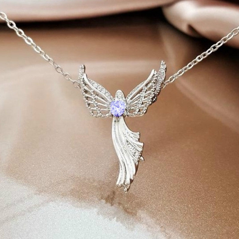 Angel wings diamond necklace