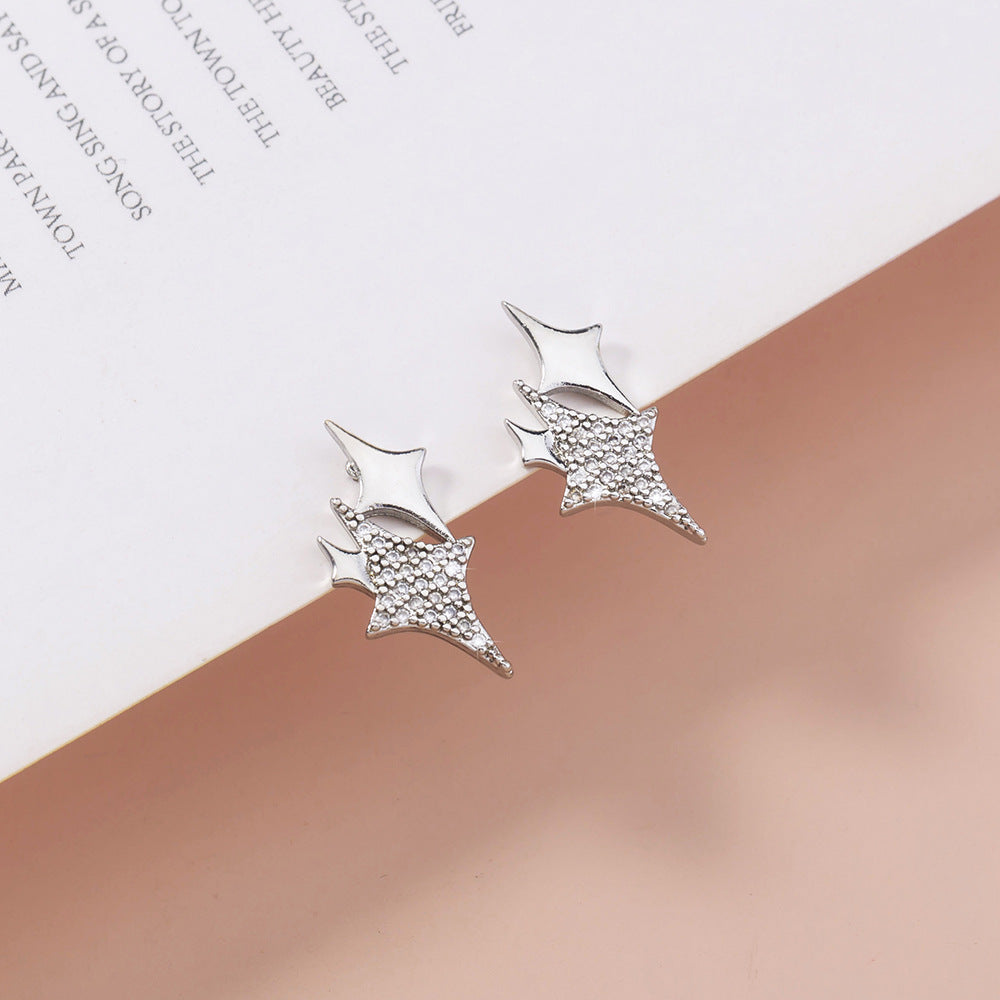 Micro-set Sparkling Starry Exaggerated Zircon Earrings